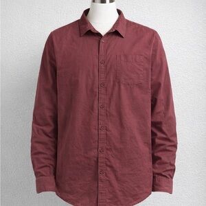 A New Day Maroon Button-Up Shirt – Size Medium